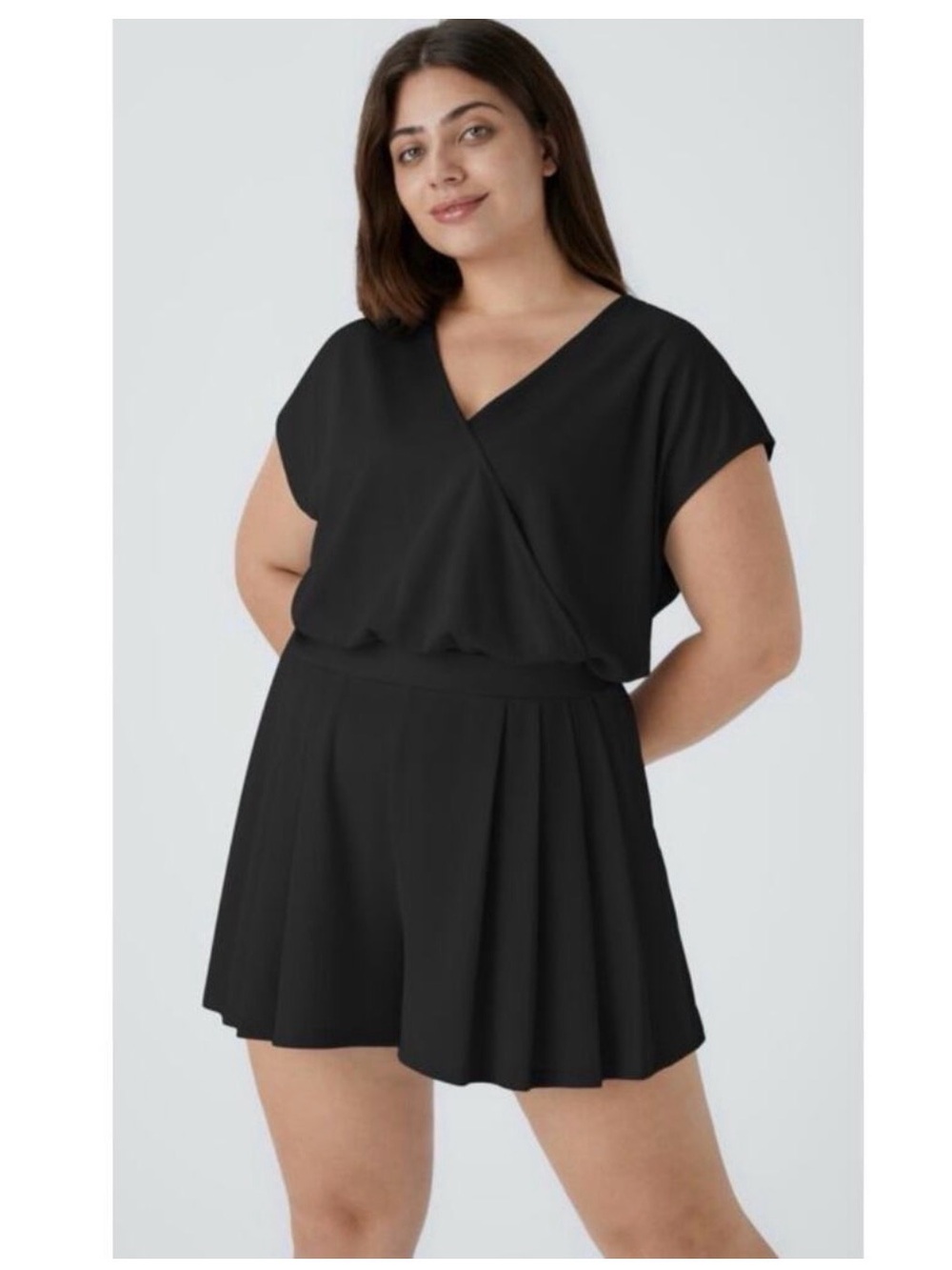 HALARA V Neck Short Sleeve Pocket
Waffle Casual Plus Size 3X
Jumpsuit Romper